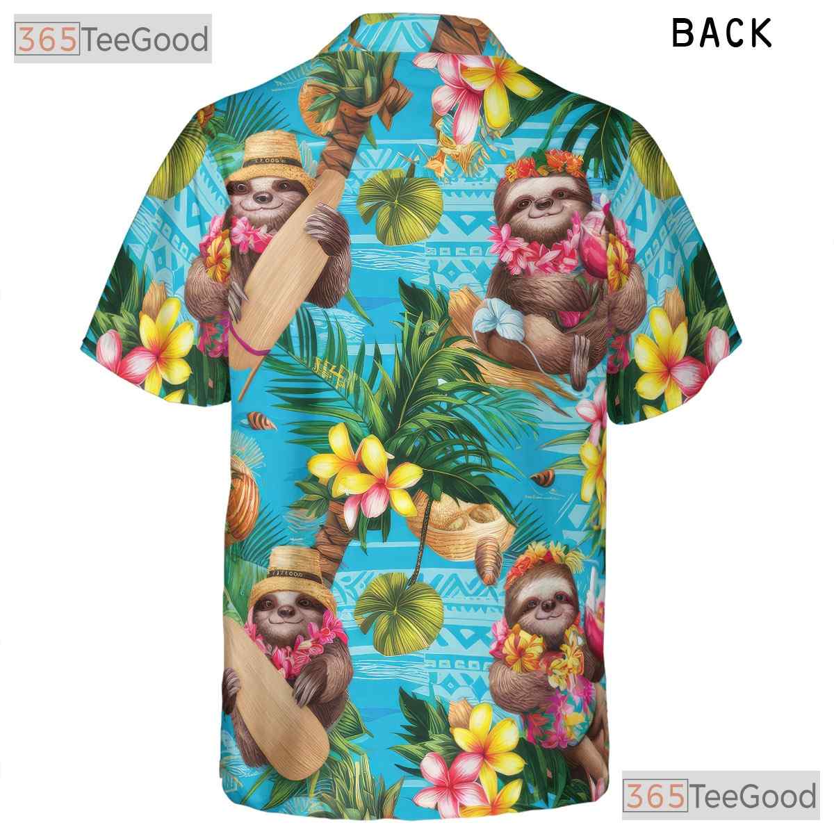 Surfing Sloth Hawaiian Shirt Men Women Tropical Vacation Wear