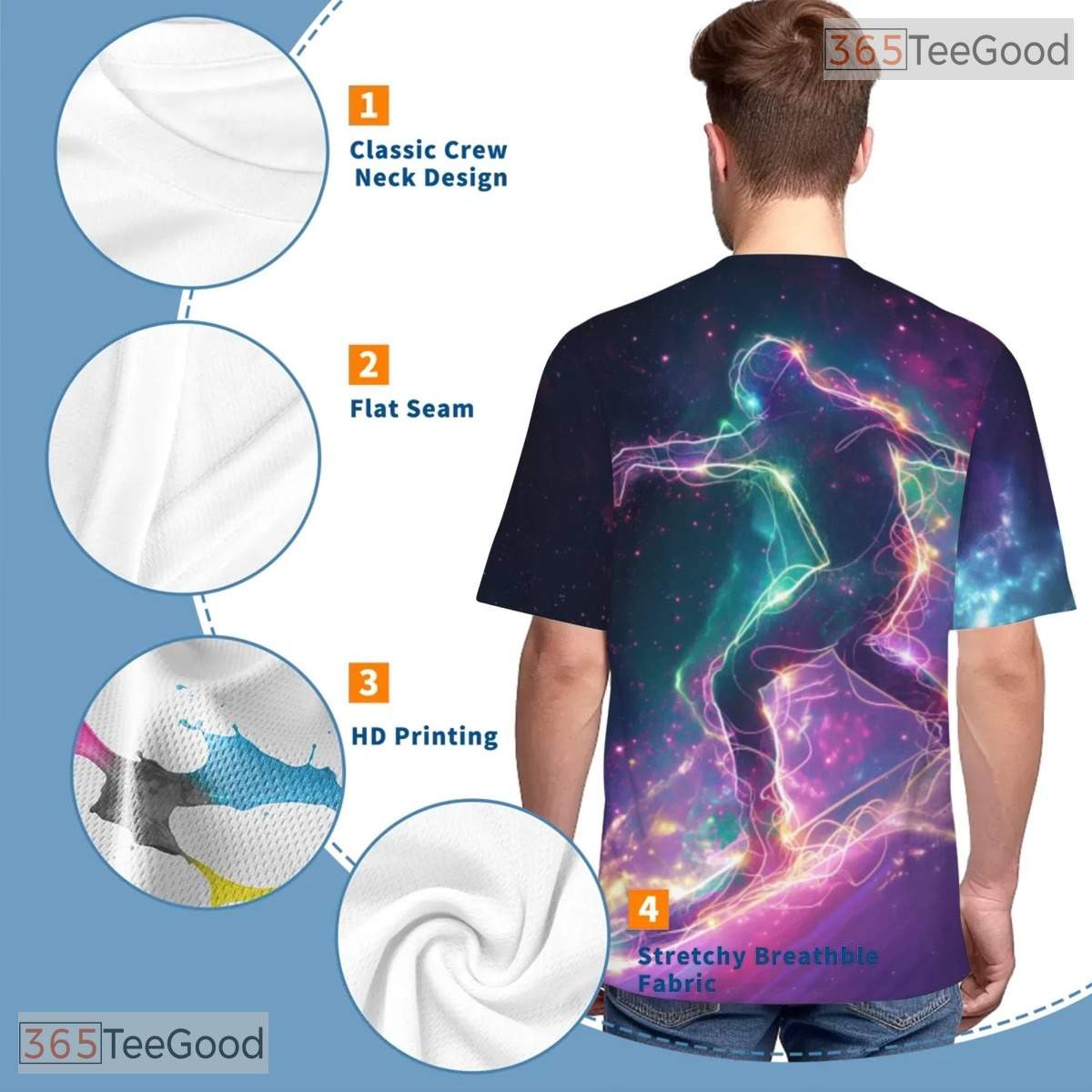 Ocean Surfing Wave Graphic Art 3D Pattern Printed Casual Unisex Tee Shirt Styles