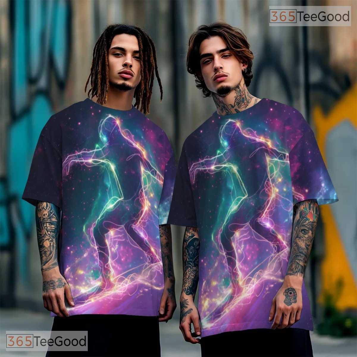 Ocean Surfing Wave Graphic Art 3D Pattern Printed Casual Unisex Tee Shirt Styles