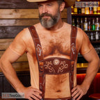 Funny Suspenders Hairy Chest Costume Novelty 3D Graphic Printed Casual Unisex T-Shirt