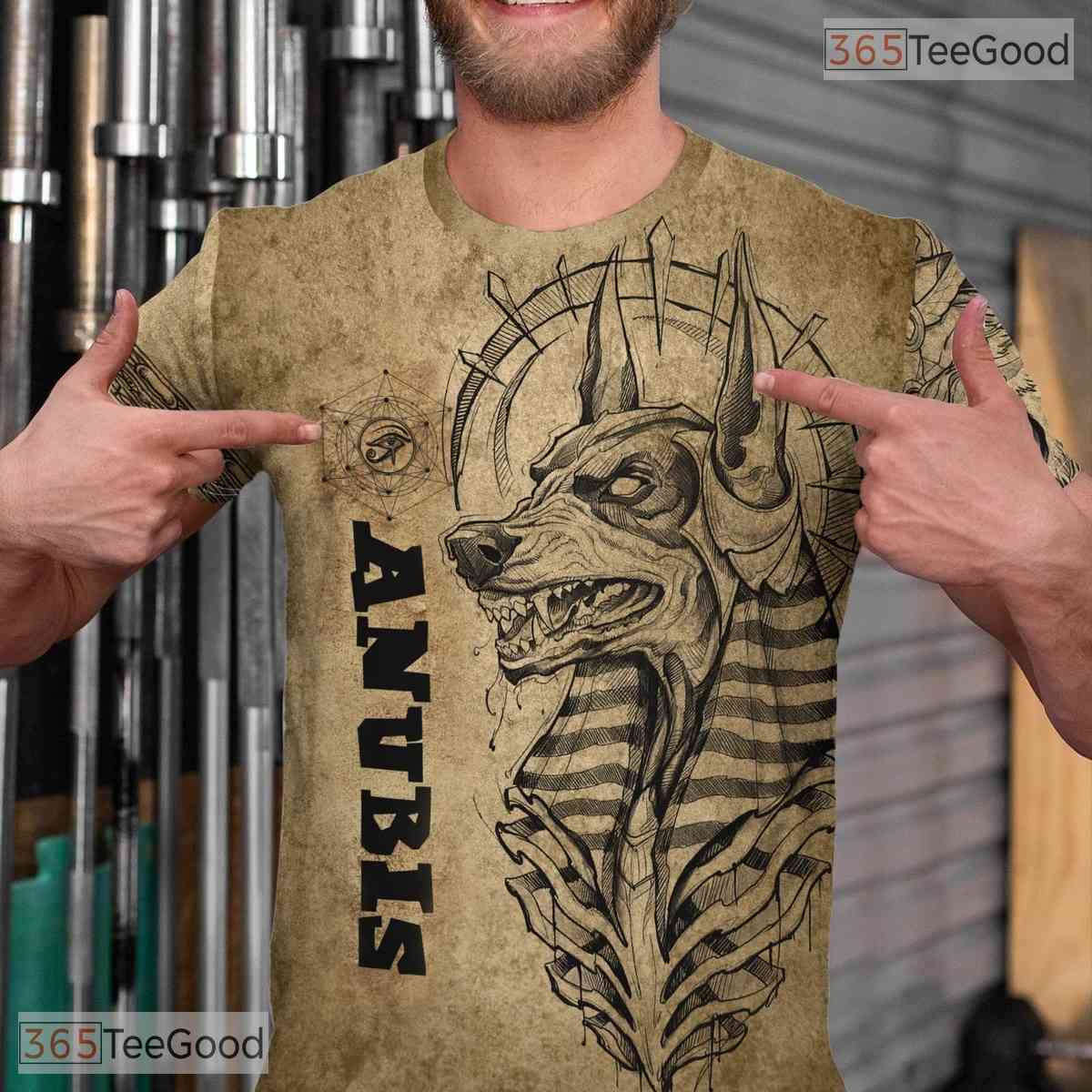 Tan Ancient Egypt Graphic 3D Printed Loose Casual Short Sleeve Tee Shirt Unisex
