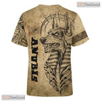 Tan Ancient Egypt Graphic 3D Printed Loose Casual Short Sleeve Tee Shirt Unisex