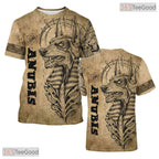 Tan Ancient Egypt Graphic 3D Printed Loose Casual Short Sleeve Tee Shirt Unisex