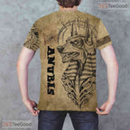 Tan Ancient Egypt Graphic 3D Printed Loose Casual Short Sleeve Tee Shirt Unisex