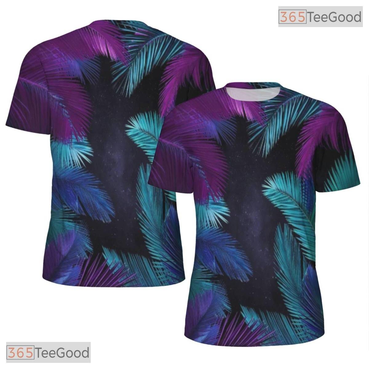 Tropical Hawaiian Night Sky Space Graphic 3D Printed Casual Unisex Tee Shirts