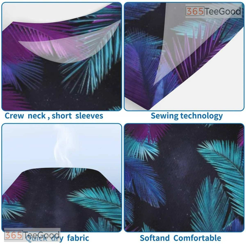 Tropical Hawaiian Night Sky Space Graphic 3D Printed Casual Unisex Tee Shirts