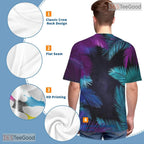 Tropical Hawaiian Night Sky Space Graphic 3D Printed Casual Unisex Tee Shirts