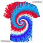 Classic Blue Tie Dye Swirl Pattern 3D Printed Casual Unisex T-Shirt For Adults
