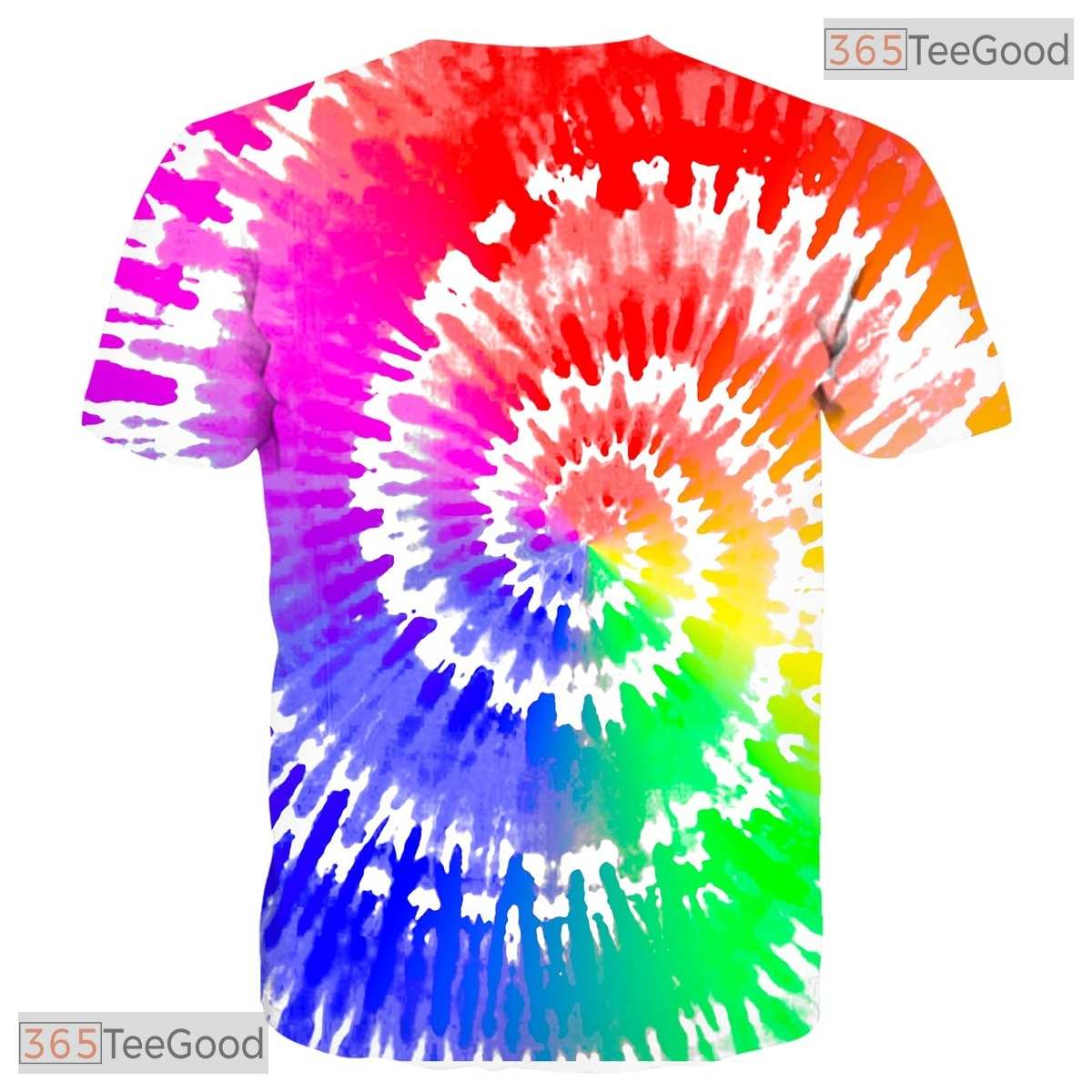 Bright Colorful Tie Dye Pattern 3D Graphic Printed Casual Unisex Tee Shirt Top