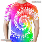 Neon Colorful Tie Dye Swirl Art 3D Printed Casual Unisex Short Sleeve Tee Shirt