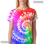 Neon Colorful Tie Dye Swirl Art 3D Printed Casual Unisex Short Sleeve Tee Shirt