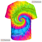 Vibrant Rainbow Tie Dye Pattern Graphic 3D Printed Casual Unisex T-Shirt Tops