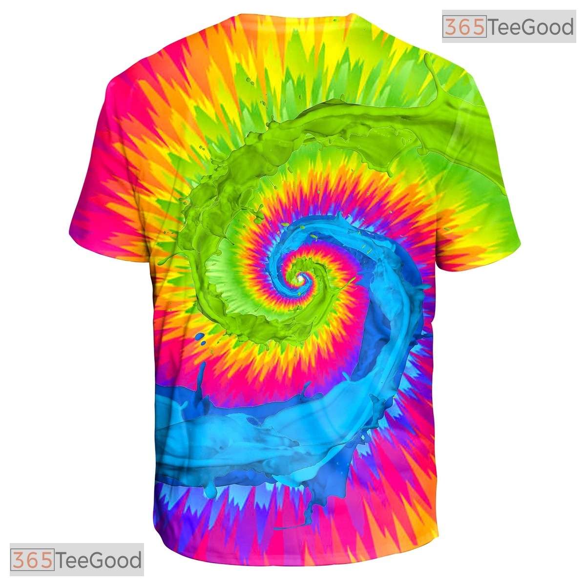 Vibrant Rainbow Tie Dye Pattern Graphic 3D Printed Casual Unisex T-Shirt Tops