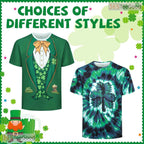 Green Tie Dye Shamrock St Patricks Costume 3D Printed Casual Unisex Tee Shirt Styles