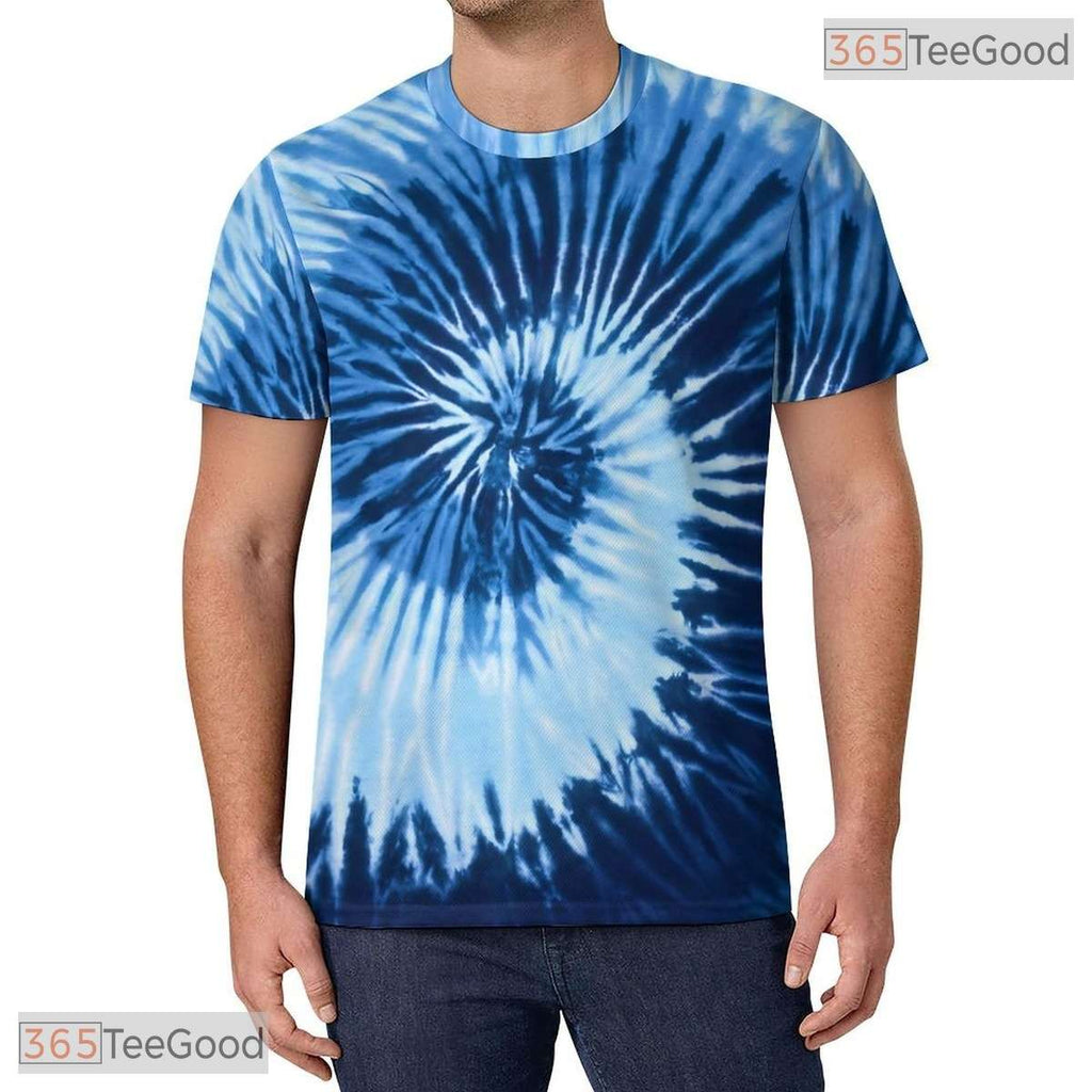Tie Dye Navy Retro Vintage Disco Party 3D Graphic Printed Casual Unisex Tee Shirt