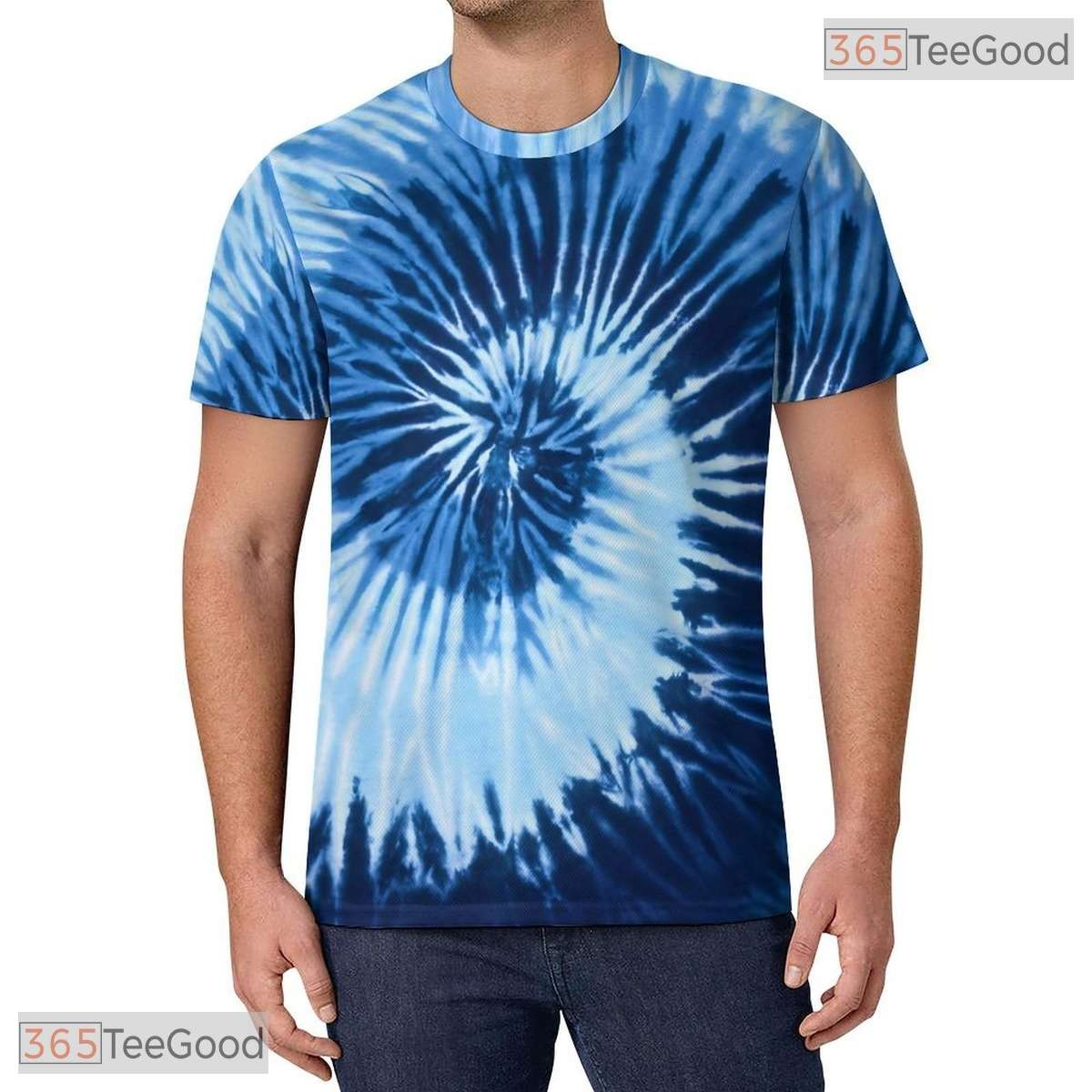 Tie Dye Navy Retro Vintage Disco Party 3D Graphic Printed Casual Unisex Tee Shirt