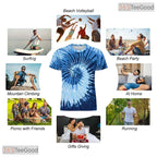 Tie Dye Navy Retro Vintage Disco Party 3D Graphic Printed Casual Unisex Tee Shirt