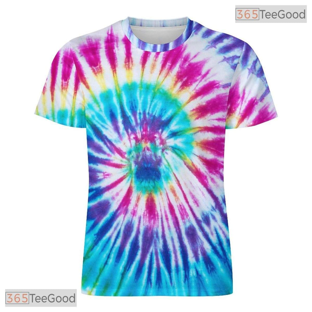 Tie Dye Purple Retro Vintage Disco Party 3D Graphic Printed Casual Unisex Shirt