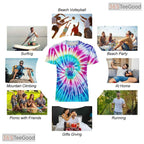 Tie Dye Purple Retro Vintage Disco Party 3D Graphic Printed Casual Unisex Shirt