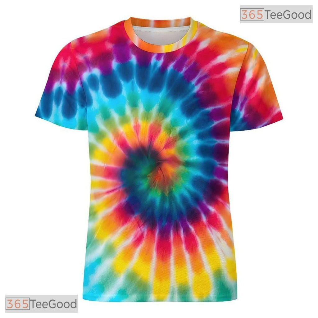 Tie Dye Red Retro Vintage Disco Party 3D Graphic Printed Casual Unisex Tee Shirt