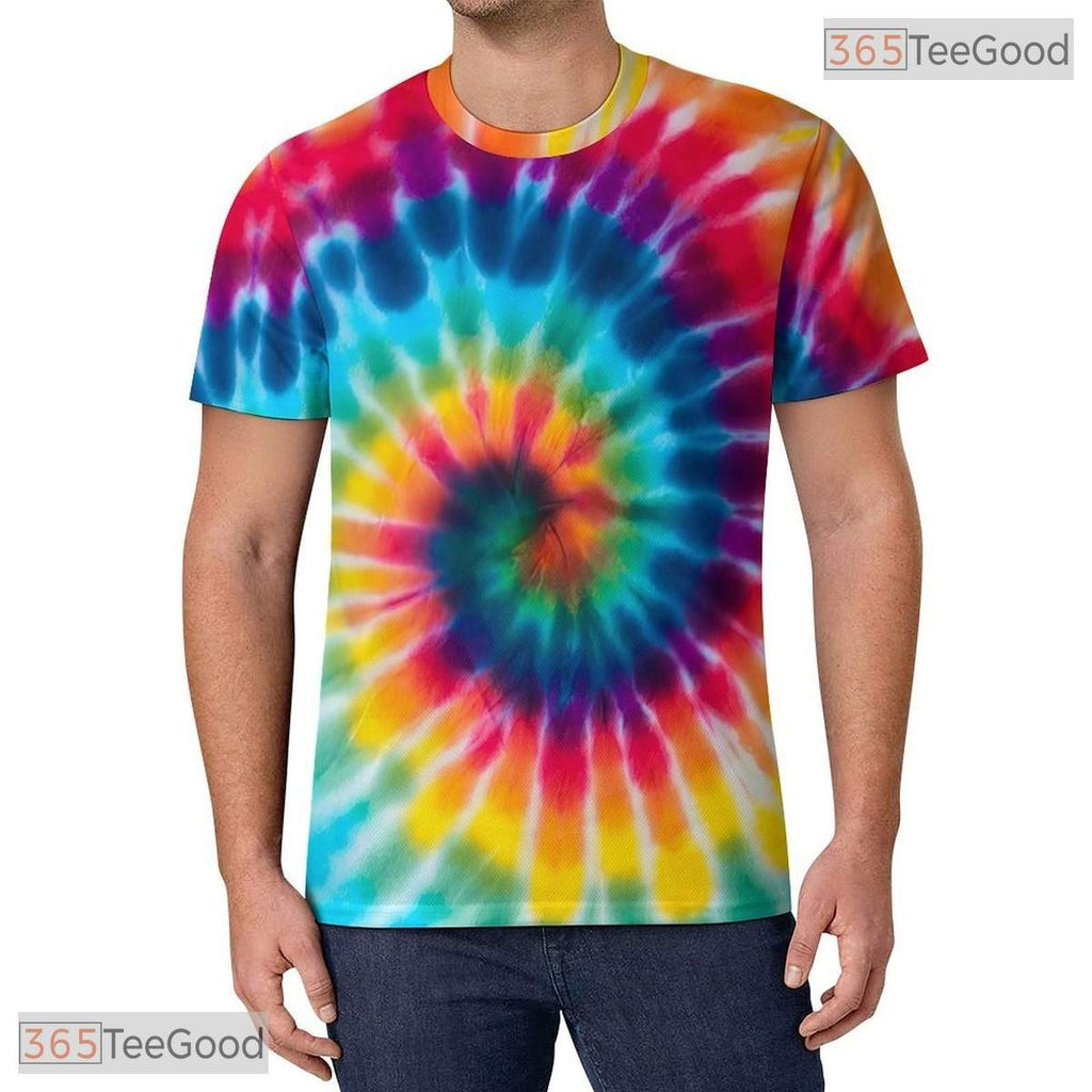 Tie Dye Red Retro Vintage Disco Party 3D Graphic Printed Casual Unisex Tee Shirt