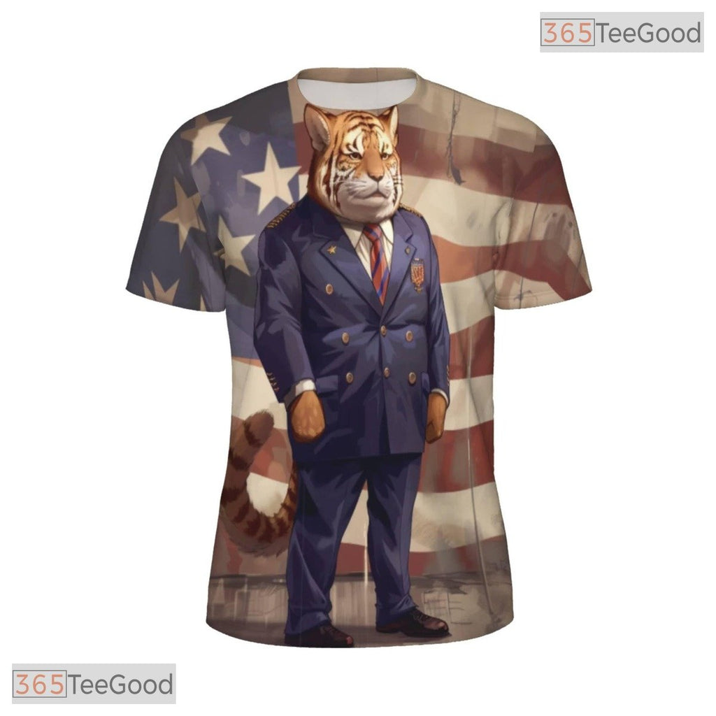Fierce Tiger Suit Illusion Graphic 3D Printed Casual Unisex Short Sleeve T-Shirt