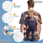 Fierce Tiger Suit Illusion Graphic 3D Printed Casual Unisex Short Sleeve T-Shirt
