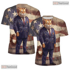 Fierce Tiger Suit Illusion Graphic 3D Printed Casual Unisex Short Sleeve T-Shirt