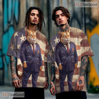 Fierce Tiger Suit Illusion Graphic 3D Printed Casual Unisex Short Sleeve T-Shirt