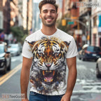 Wild Bengal Tiger Animal Graphic 3D Pattern Printed Casual Unisex Tee Shirt Tops
