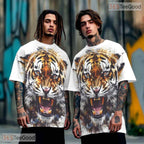 Wild Bengal Tiger Animal Graphic 3D Pattern Printed Casual Unisex Tee Shirt Tops