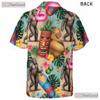 Tiki Luau Sasquatch Hawaiian Shirt- Unisex Funny Bigfoot Tropical Beach Outfit