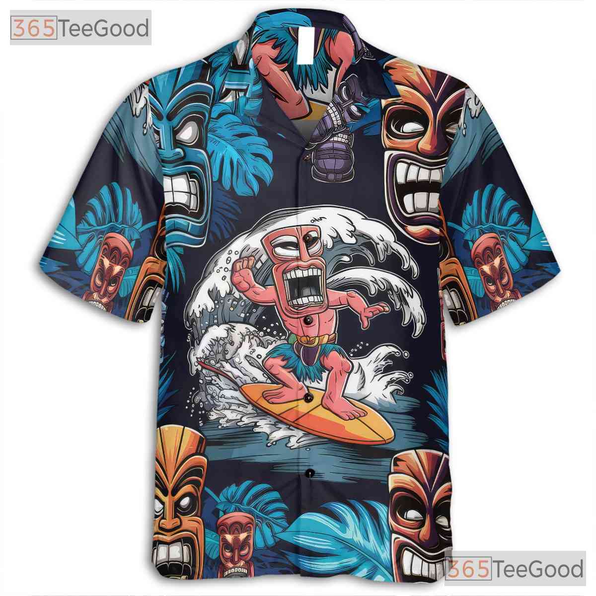 Tiki Tribal Aloha Hawaiian Shirt Unisex Style for Summer Beach Festival Top
