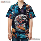 Tiki Tribal Aloha Hawaiian Shirt Unisex Style for Summer Beach Festival Top