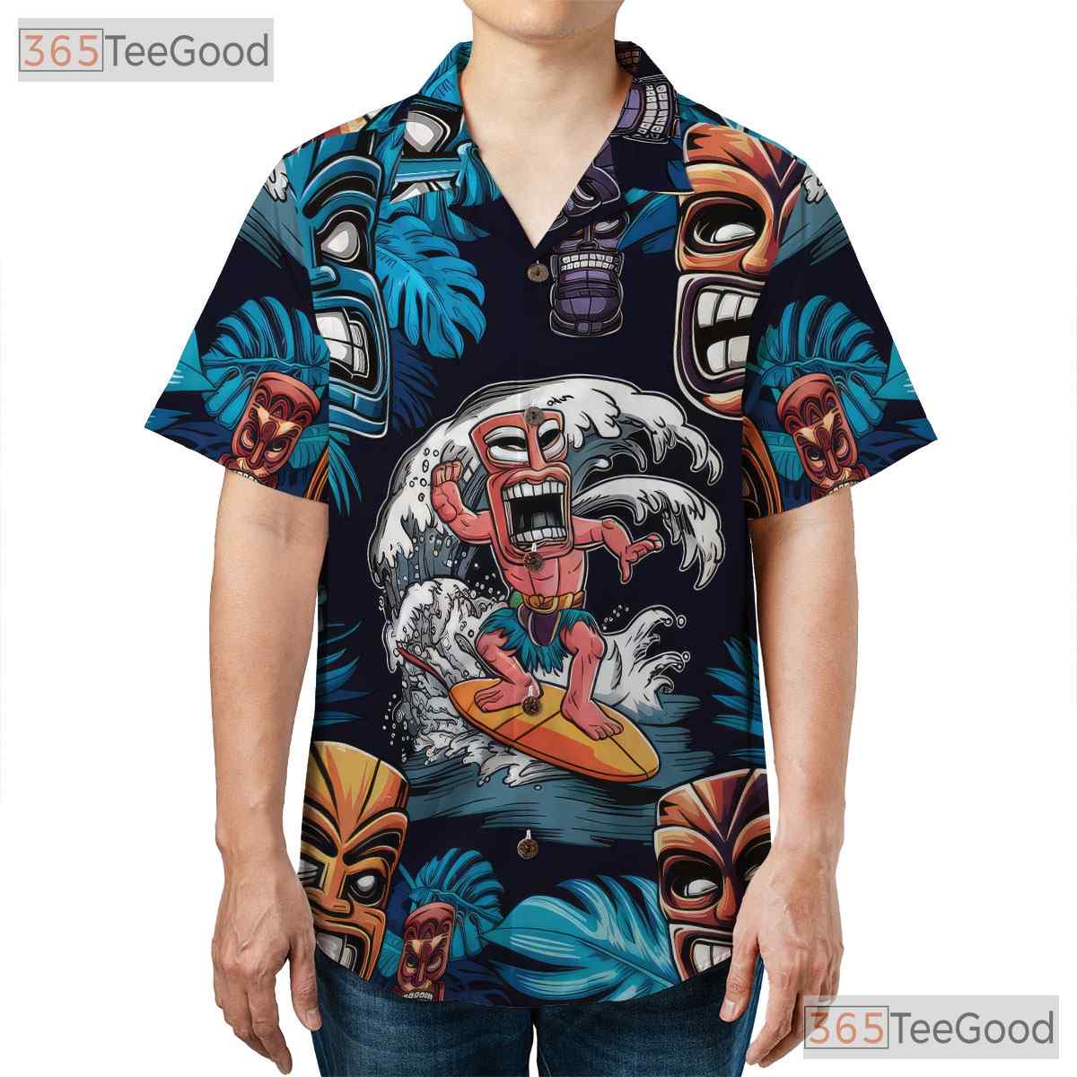 Tiki Tribal Aloha Hawaiian Shirt Unisex Style for Summer Beach Festival Top