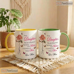 To My Daughter Flower New Mom Mother's Day Gift From Mom Colorful Ceramic Accent Mug