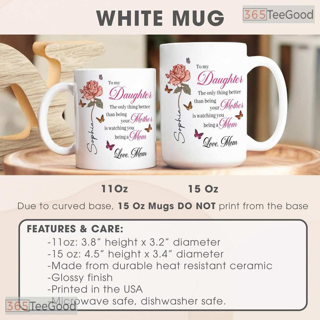 To My Daughter Flower New Mom Mother's Day Gift From Mom Colorful Ceramic Accent Mug