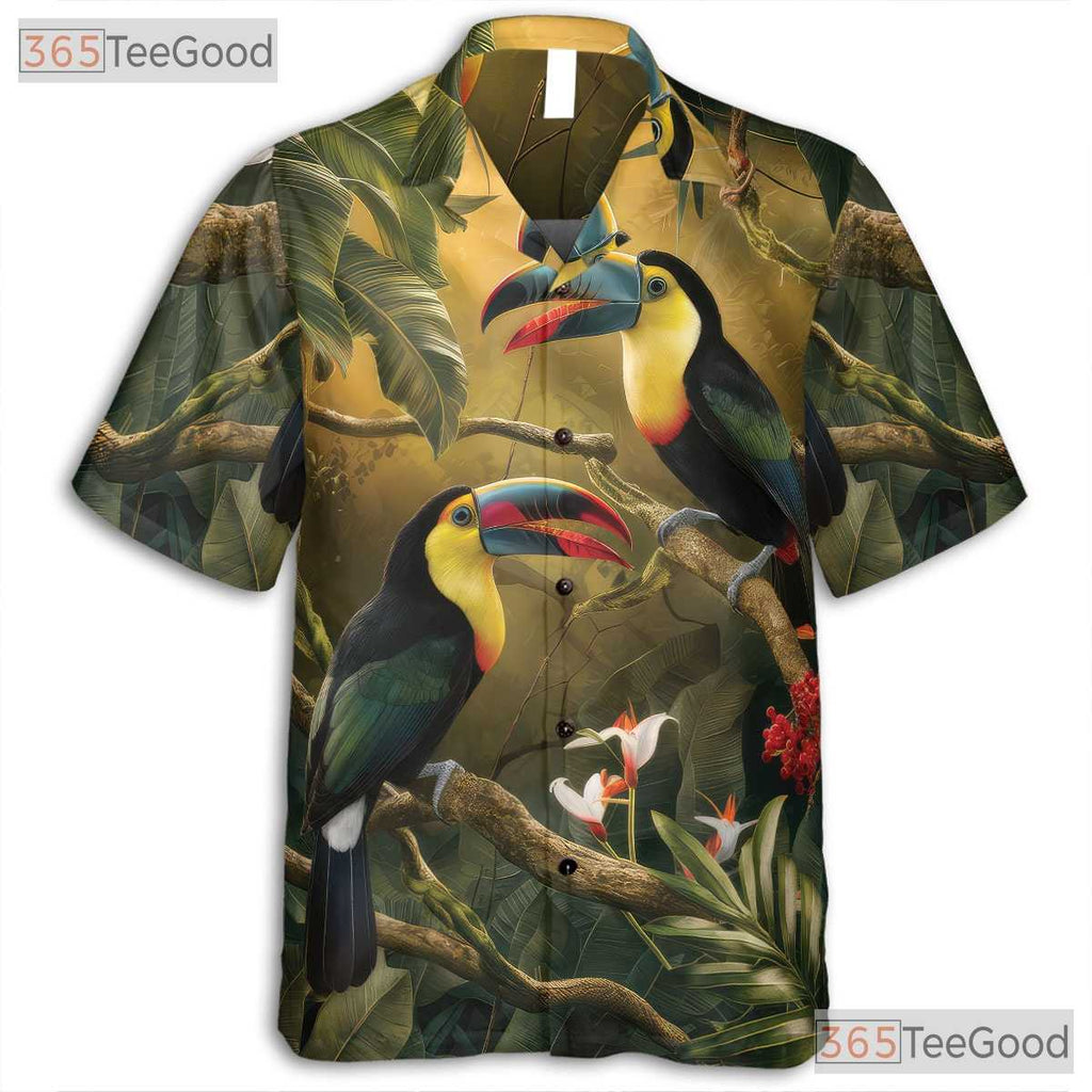 Toucan Jungle Bird Tropical Vacation Hawaiian Shirt Unisex Summer Beach Top