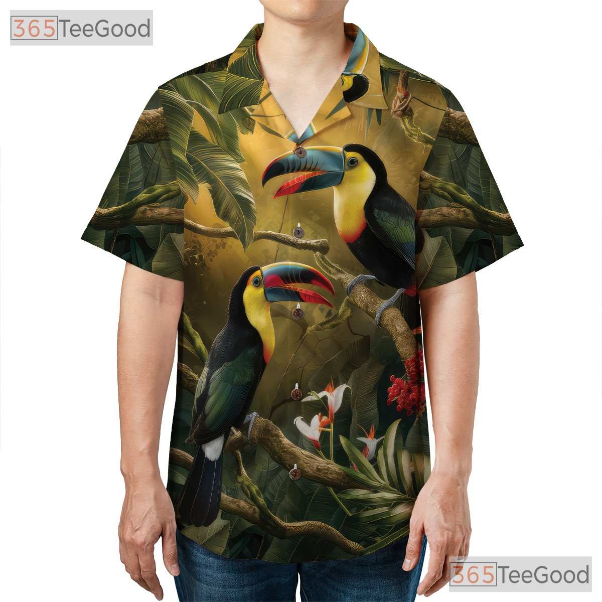 Toucan Jungle Bird Tropical Vacation Hawaiian Shirt Unisex Summer Beach Top