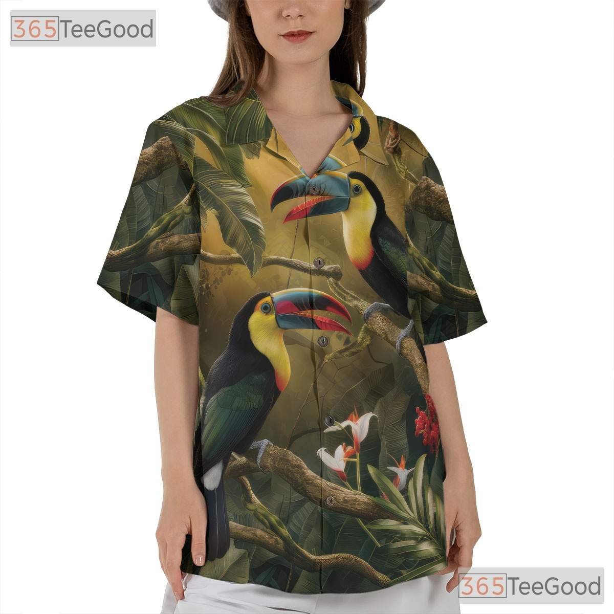 Toucan Jungle Bird Tropical Vacation Hawaiian Shirt Unisex Summer Beach Top