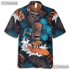 Tribal Tiki Design Tropical Hawaiian Tee Unisex Beach Party Vibes Outfit