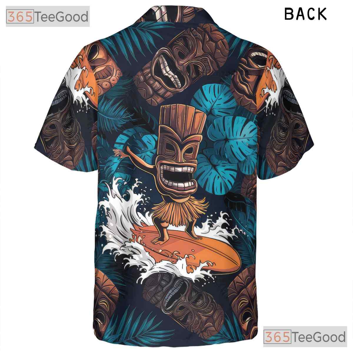 Tribal Tiki Design Tropical Hawaiian Tee Unisex Beach Party Vibes Outfit