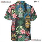 Tribal Tiki Mask Polynesian Hawaiian Shirt- Unisex Aloha Luau Party Beachwear