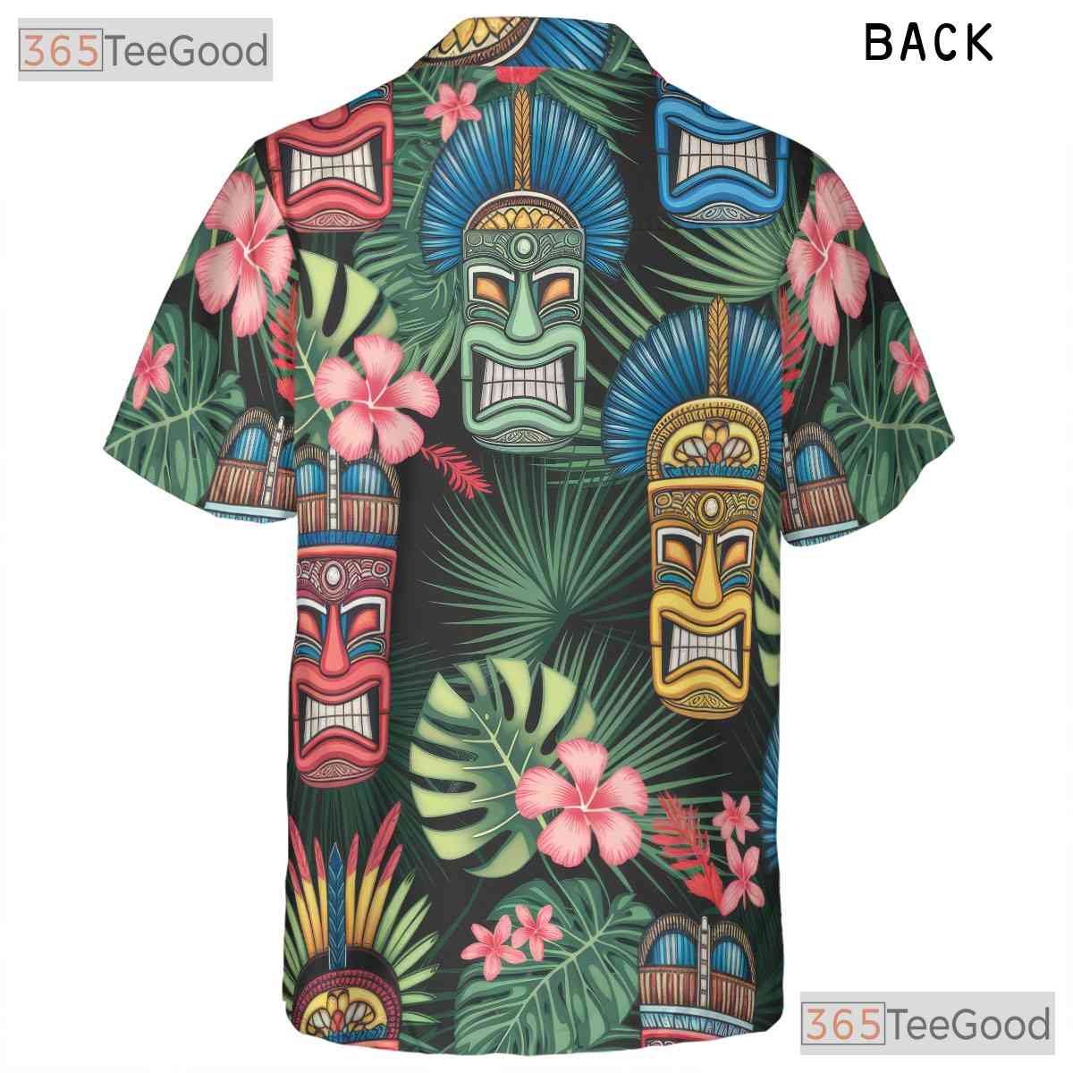 Tribal Tiki Mask Polynesian Hawaiian Shirt- Unisex Aloha Luau Party Beachwear