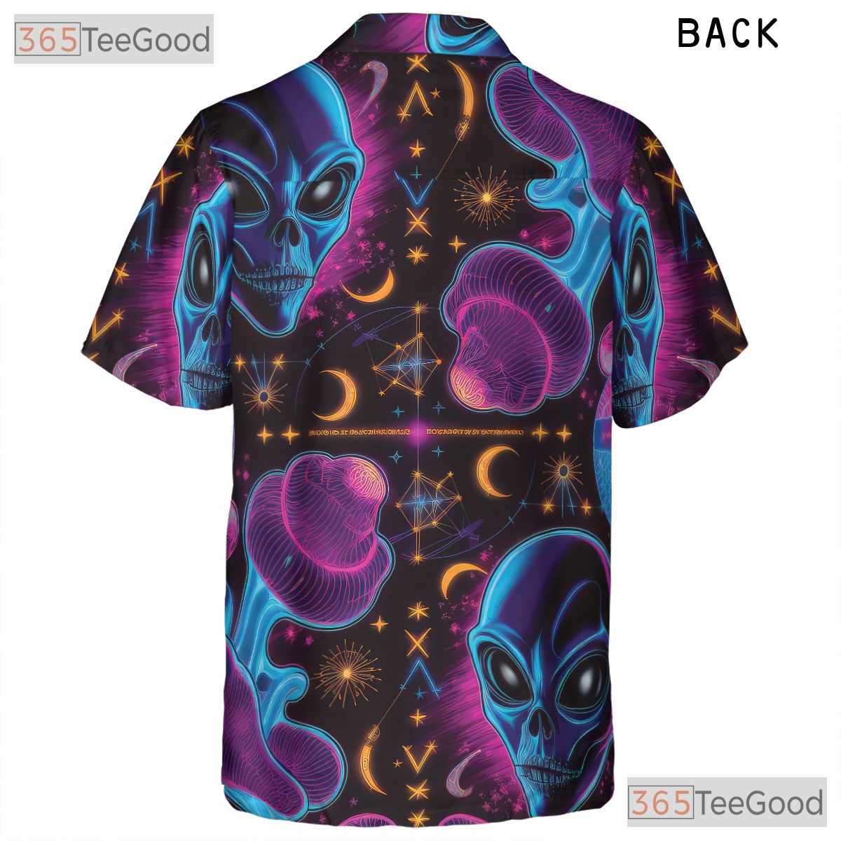 Trippy Alien Mushroom Hawaiian Tee Unisex Psychedelic Space Beach Vacation