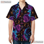 Trippy Alien Mushroom Hawaiian Tee Unisex Psychedelic Space Beach Vacation