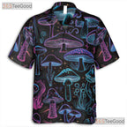 Trippy Glow Mushroom Hawaiian Shirt Unisex Festival Rave Top