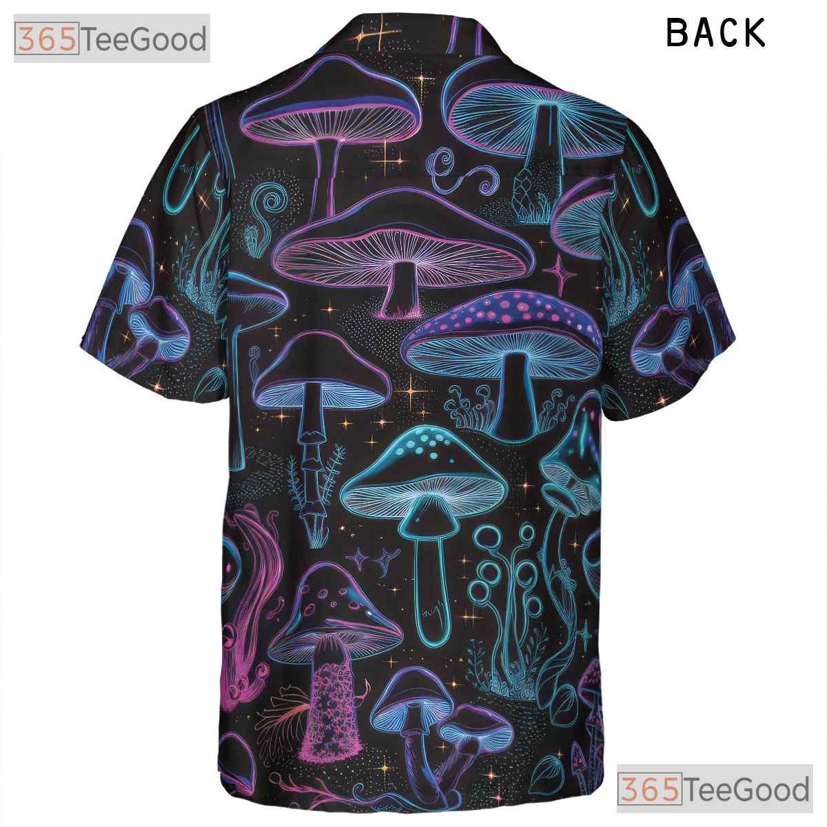 Trippy Glow Mushroom Hawaiian Shirt Unisex Festival Rave Top