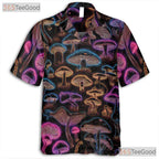 Trippy Mushroom Hawaiian Shirt - Unisex Psychedelic Neon Fantasy Party Tee