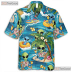 Tropical Alien Hawaiian Shirt - Unisex Funny Surfing Beach Vacation Tee